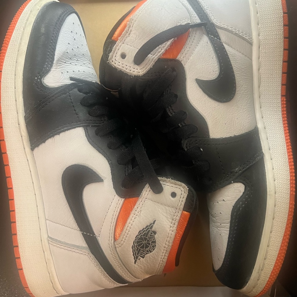 Nike Air Jordan 1 High Black White Orange Sneakers